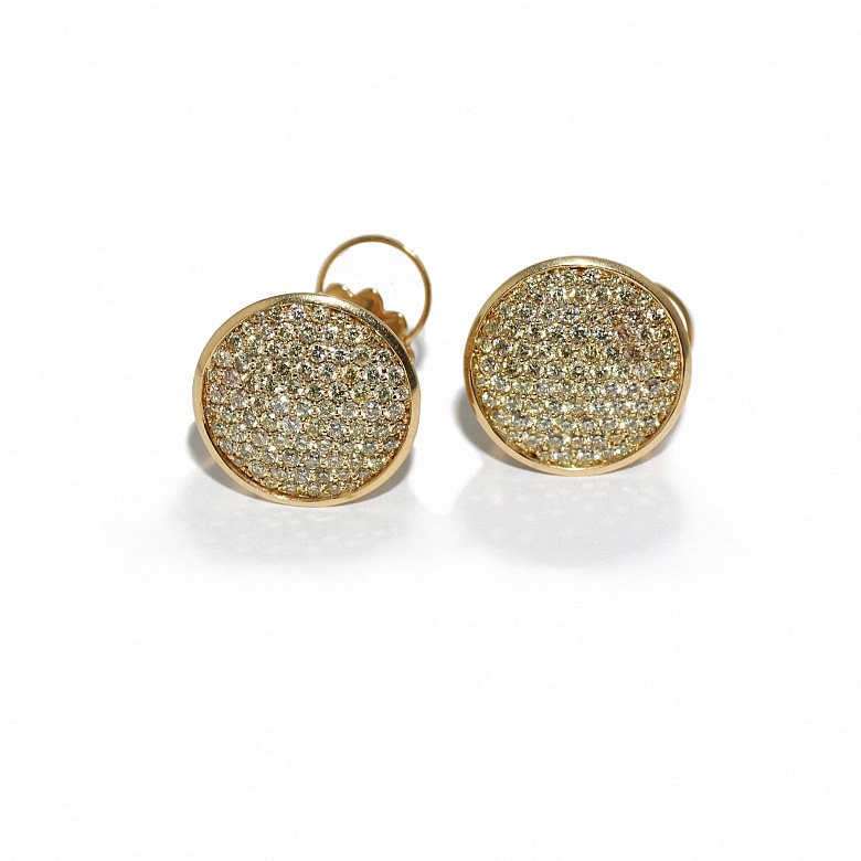 Earrings in 18k rose gold with diamonds