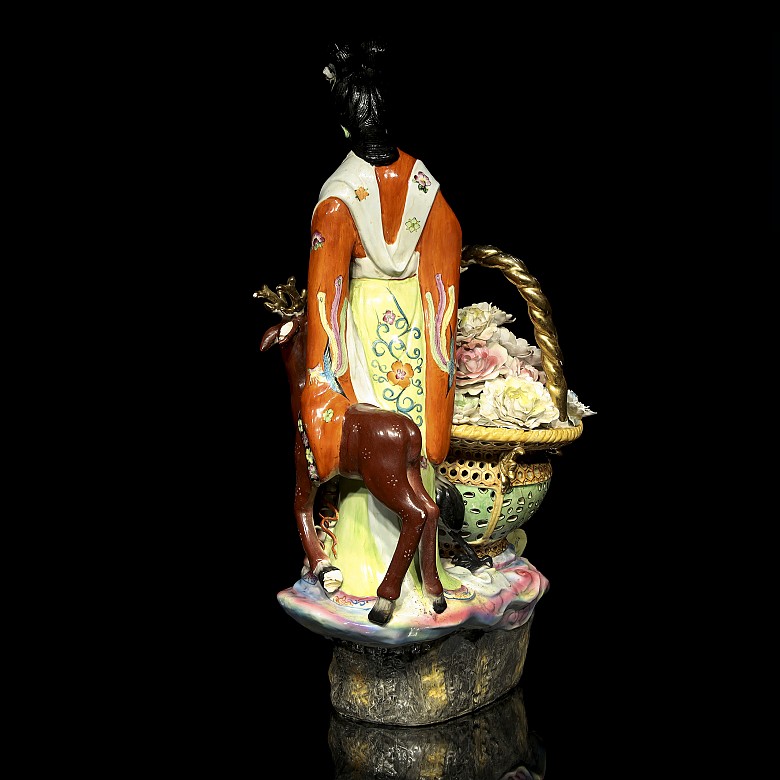 Chinese porcelain enamelled lady, 20th century