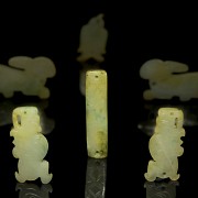 Set of six yellow jade ornaments, Western Zhou dynasty