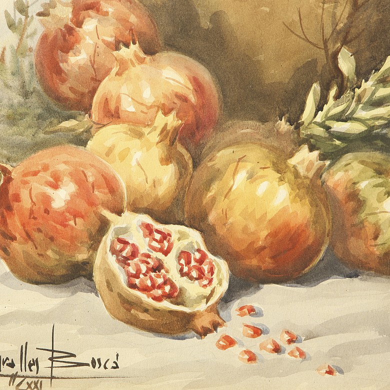 Ramón Miralles Boscá (1940) ‘Still life with pomegranates’