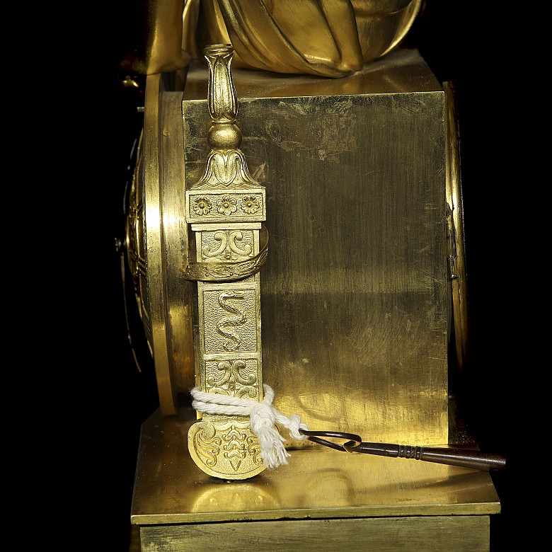 Empire gilt table clock, France, 19th century