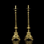 Pareja de candelabros de altar, s.XX