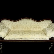 Chaise-longue victoriana con tapicería capitoné, Inglaterra, S.XIX