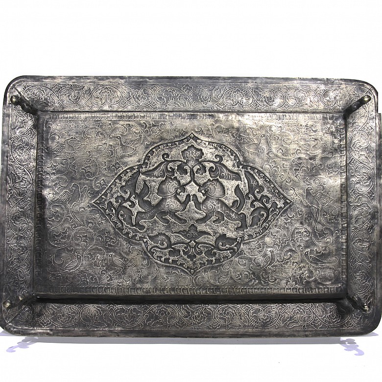 Chinese metal tray, Tang style.