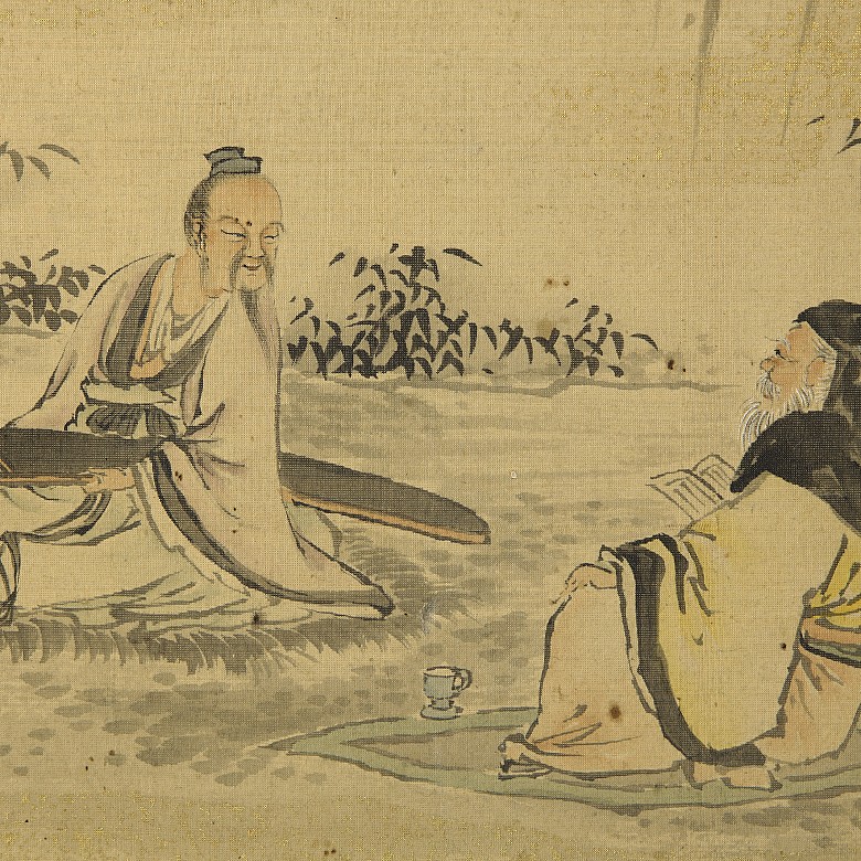 Pair of Chinese paintings ‘Scenes in the Countryside’, 20th century