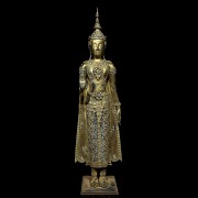 Thai Buddha in golden bronze, 20th century