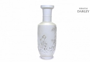 Glazed porcelain vase in white, Wang Bingrong