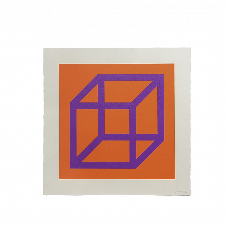 Sol Lewitt (1928-2007) “Cubes in Color on Color”