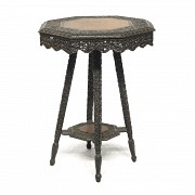 Asian carved wooden side table, 19th century