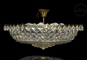 Ceiling lamp with glass beads, 20th century