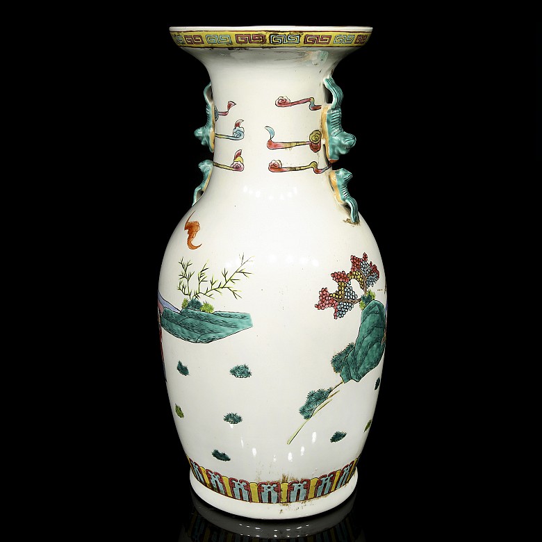 Cantonese enameled vase, 20th century