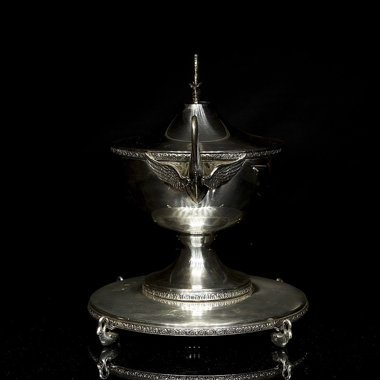 Spanish silver tureen ‘Swans’, 20th century