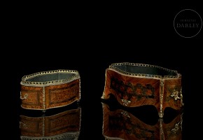 Two wooden flowerpots, Napoleon III, late 19th century