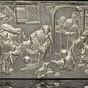 Silver box “Scenes of tavern”, 20th century