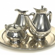 Silver four-piece tea set, 20th century