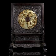 Wood panel with “Bi” jade, Qing dynasty