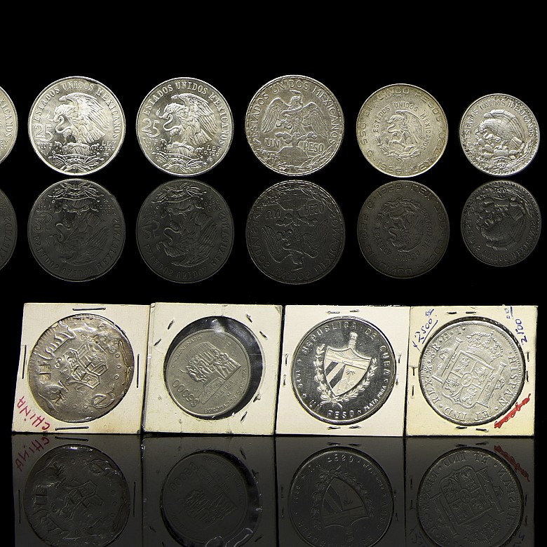 Collection of eleven Spanish-Mexican coins