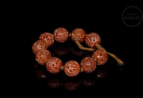 Ten-bead agate bracelet, Qing dynasty