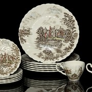 English ‘Ancient towers’ porcelain tableware, Johnson Brothers, 20th century - 1