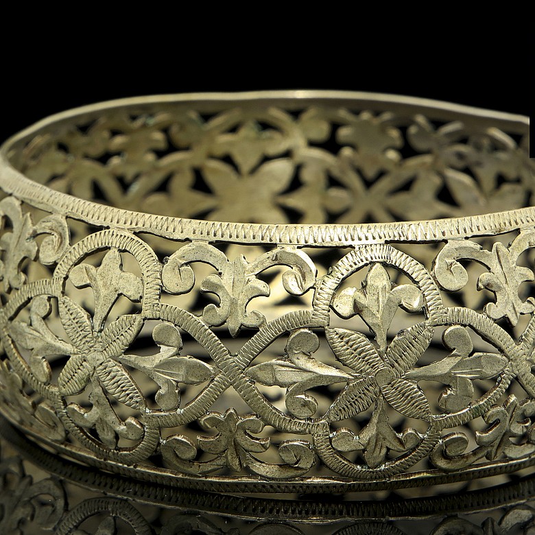 Set of three silver bracelets, 20th century