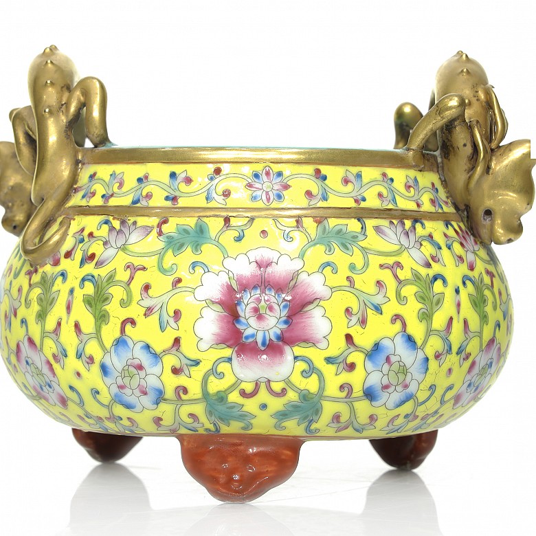 Enameled ceramic censer, 20th century