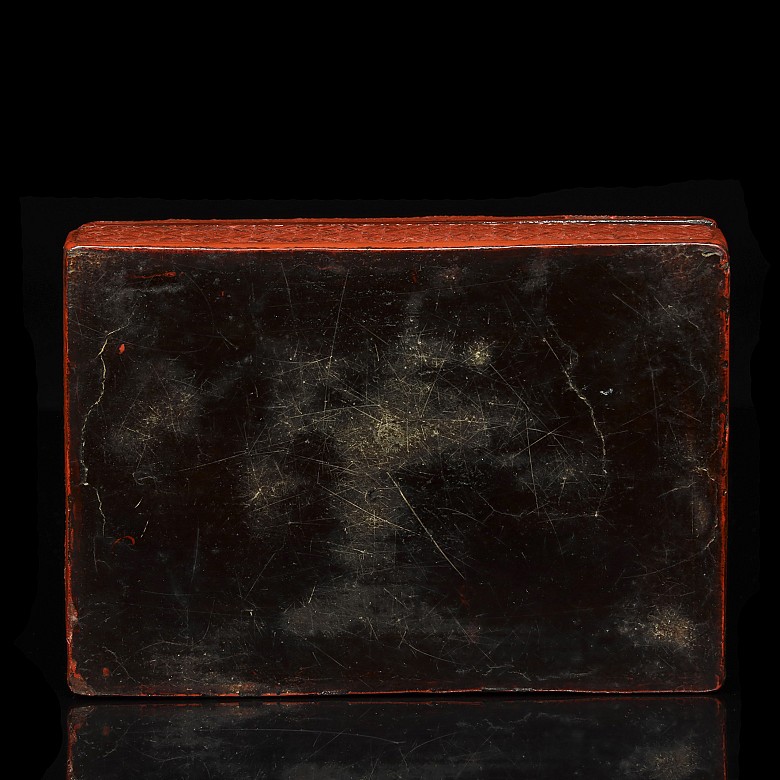 A cinnabar lacquer rectangular box, Qing dynasty