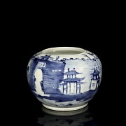 Blue and white porcelain vessel “Landscape”, Qing dynasty