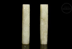 Pair of jade pendants, Qing dynasty