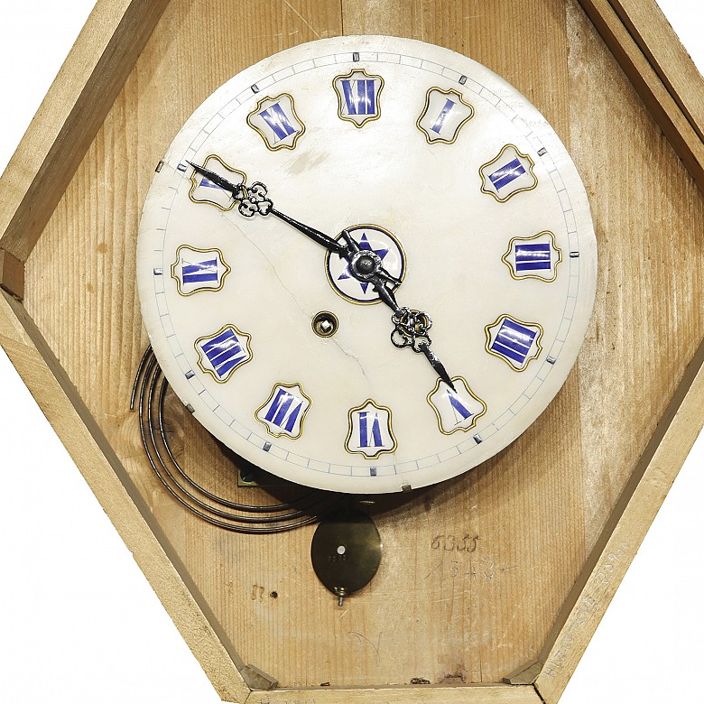 Inlaid wall clock, late 19th century - 6