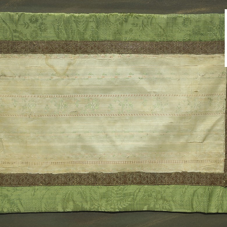 Silk fabric with trimmings, 19th century