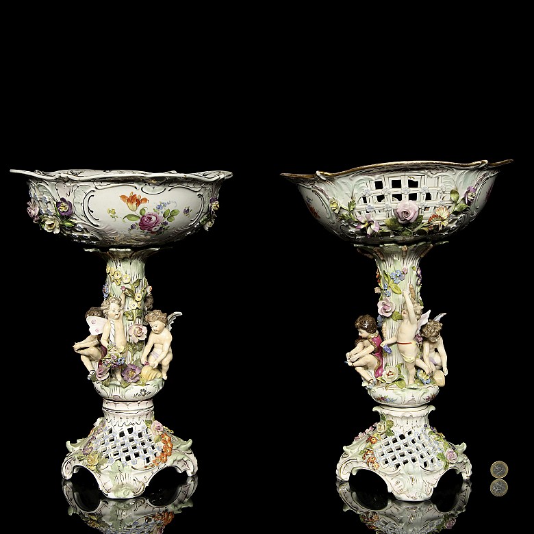 Carl Thieme (1886-1935) Pair of ceramic fruit bowls, 19th-20th century