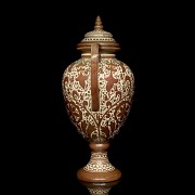 Large vase with porcelain handles and metallic lustre, 20th century - 1