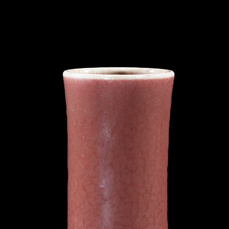 Red enamelled porcelain vase, Qing dynasty