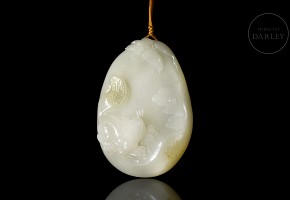 Jade pendant ‘Rodent and butterfly’, Qing dynasty