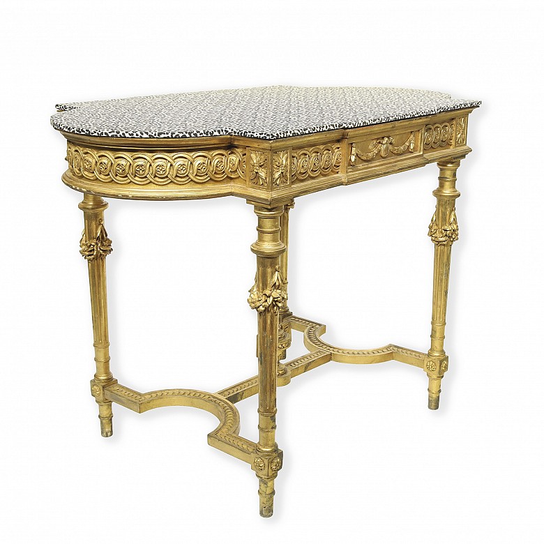 Wooden coffee table, Louis XVI style, early 20th century