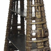 Pair of wood and metal shelves, Asia, 19th-20th century