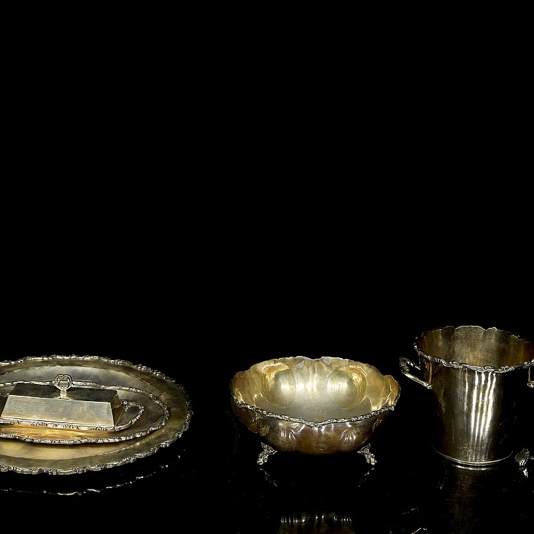 Set of six silver utensils, 20th century