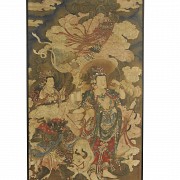 Chinese painting “Avalokiteśvara and his celestial court”, Qing dynasty