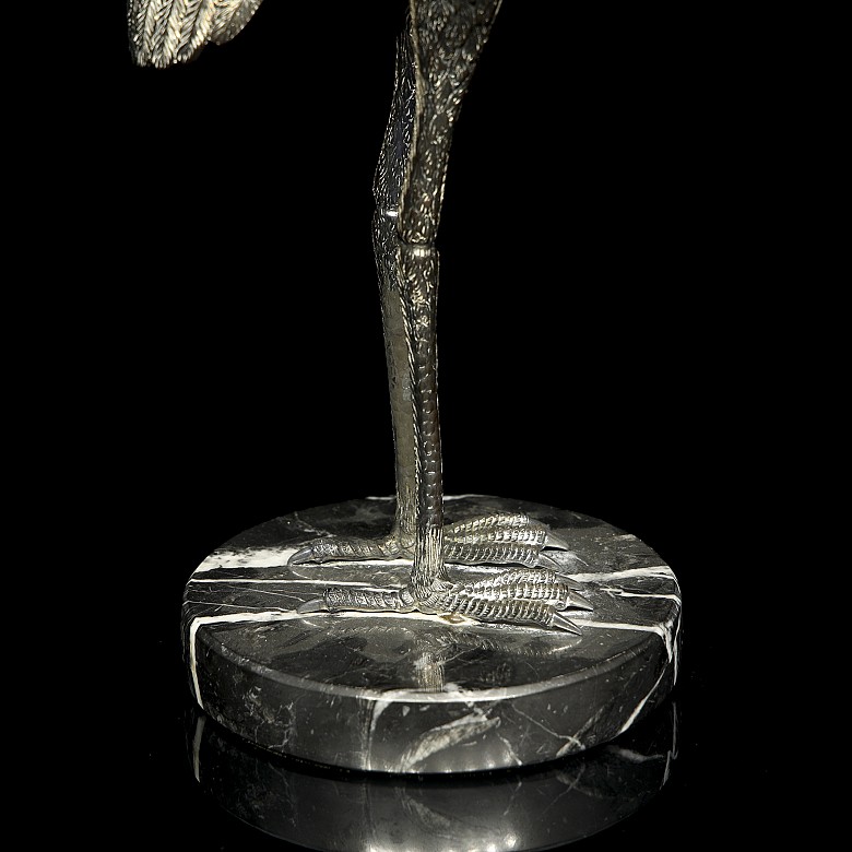 Pair of silver herons, 20th century