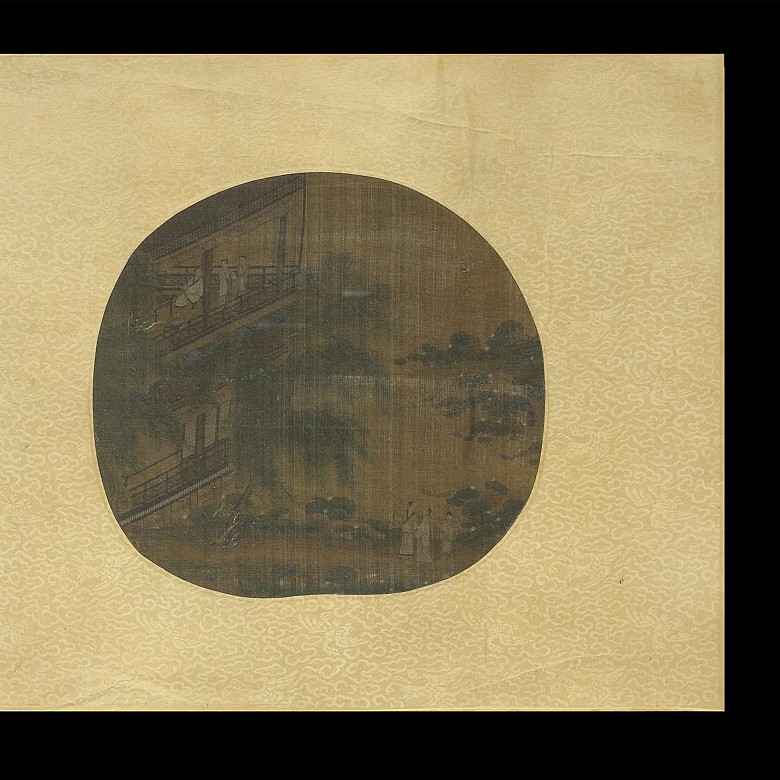 Chinese silk painting ‘Ancient Landscape with Characters’, Song dynasty