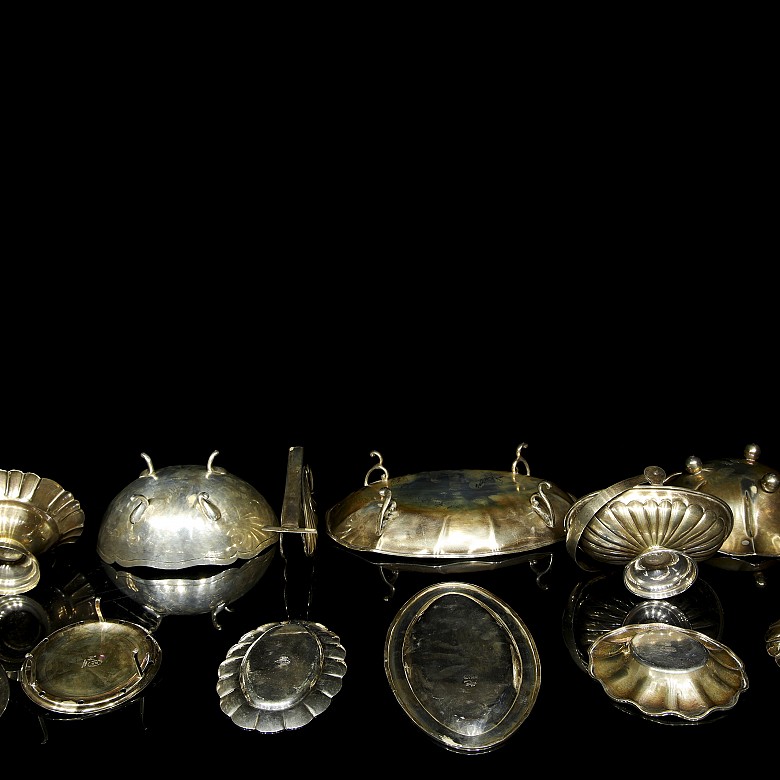 Twelve silver objects, 20th century