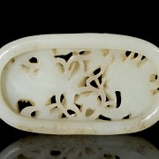 Jade carved plaque ‘Cranes’, Qing dynasty