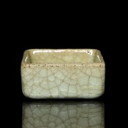 Glazed ceramic square vessel, Song style