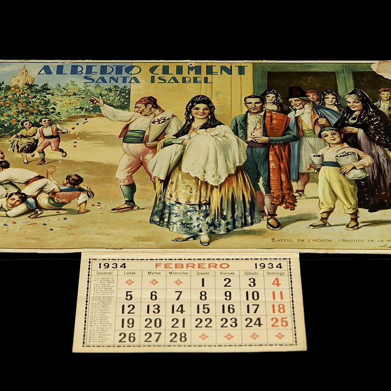 Conjunto de calendarios antiguos, 1929-1960