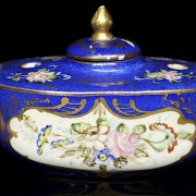 Porcelain writing desk “Flowers on blue background” - 6