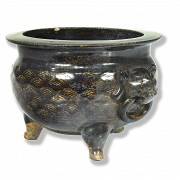 Glazed ceramic censer, 20th century - 1