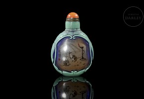 Liuli enamelled snuff bottle ‘Animals’, 20th century