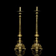 Pair of altar candlesticks, 20th century