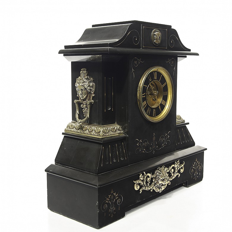 Large marble clock, Napoleon III style,  20th century - 1