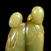 Yellow jade figurine ‘Monks’, Han style